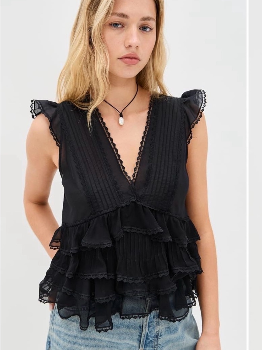 Alice + Olivia Blanche Ruffle Top